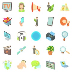 Poster - Development of applications icons set. Cartoon set of 25 development of applications vector icons for web isolated on white background