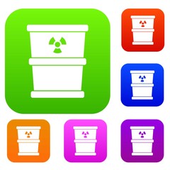 Poster - Trash can set icon in different colors isolated vector illustration. Premium collection