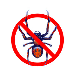 No exotic spiders, red forbidden sign on white