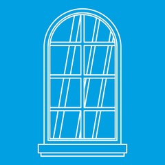 Poster - arched window icon blue outline style isolated vector illustration. thin line sign