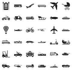 Wall Mural - Working transport icons set. Simple style of 36 working transport vector icons for web isolated on white background