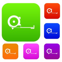 Poster - Construction roulette set icon in different colors isolated vector illustration. Premium collection