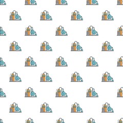 Poster - Industrial abstract machine pattern in cartoon style. Seamless pattern vector illustration