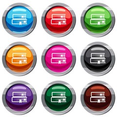 Poster - Two books set icon isolated on white. 9 icon collection vector illustration