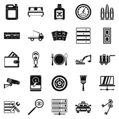 Poster - Keys icons set. Simple set of 25 keys vector icons for web isolated on white background
