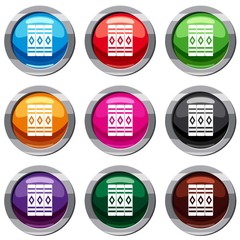Poster - Three literary books set icon isolated on white. 9 icon collection vector illustration