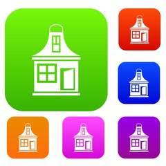 Wall Mural - Small house set icon in different colors isolated vector illustration. Premium collection
