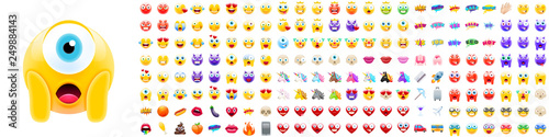 Fotografía Set of Modern Realistic Emojis