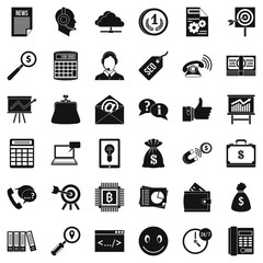 Poster - Online marketing icons set. Simple style of 36 online marketing vector icons for web isolated on white background