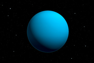 Wall Mural - 3d rendering of uranus planet with deep space background. surface texture furnished by nasa.