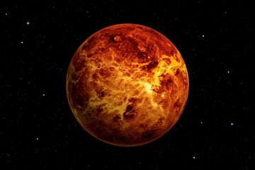 Wall Mural - 3d rendering of venus planet with deep space background. surface texture furnished by nasa.