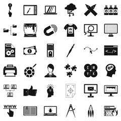 Poster - Web management icons set. Simple style of 36 web management vector icons for web isolated on white background