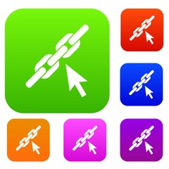 Poster - Chain link set icon in different colors isolated vector illustration. Premium collection
