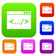 Poster - Code window set icon in different colors isolated vector illustration. Premium collection