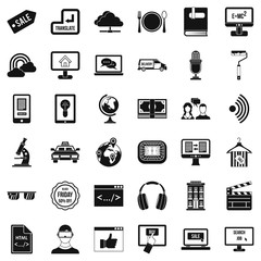 Poster - Web calendar icons set. Simple style of 36 web calendar vector icons for web isolated on white background