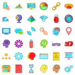 Poster - Web folder icons set. Cartoon style of 36 web folder vector icons for web isolated on white background