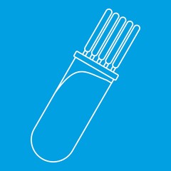 Poster - Manometer or pressure gauge icon blue outline style isolated vector illustration. Thin line sign