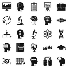 Poster - World knowledge icons set. Simple set of 25 world knowledge vector icons for web isolated on white background