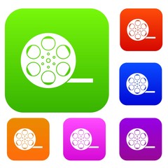 Poster - Film set icon in different colors isolated vector illustration. Premium collection