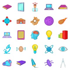Poster - Cognizance icons set. Cartoon set of 25 cognizance vector icons for web isolated on white background