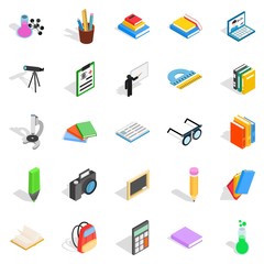 Poster - Information icons set. Isometric set of 25 information vector icons for web isolated on white background