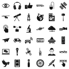 Poster - Broadcasting technology icons set. Simple style of 36 broadcasting technology vector icons for web isolated on white background