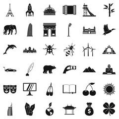 Poster - Big world icons set. Simple style of 36 big world vector icons for web isolated on white background