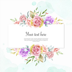 watercolor floral frame background