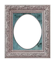 Golden frame for paintings, mirrors or photo isolated on white background