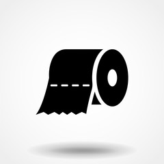 Wall Mural - Toilet tissue paper roll flat vector icon for apps and websites