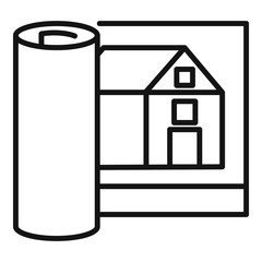 Poster - Architect house project icon. Outline architect house project vector icon for web design isolated on white background