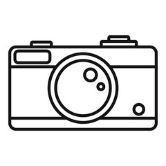 Poster - Camera icon. Outline camera vector icon for web design isolated on white background