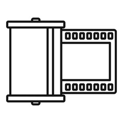 Poster - retro camera film icon. outline retro camera film vector icon for web design isolated on white backg