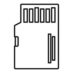 Poster - Camera sd card icon. Outline camera sd card vector icon for web design isolated on white background