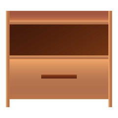 Poster - wood nightstand icon. cartoon of wood nightstand vector icon for web design isolated on white backgr