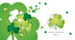 Saint Patricks Day clovers green line design landscape background
