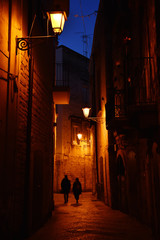 Wall Mural - Night view in amazing Old Town , historical center of Bari , Italy