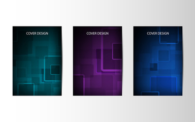 Poster - Abstract vector brochures with geometric background, annual report, design templates, future Poster template design