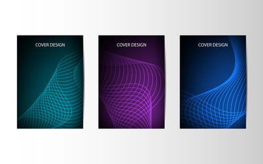 Poster - Abstract vector brochures with geometric background, annual report, design templates, future Poster template design