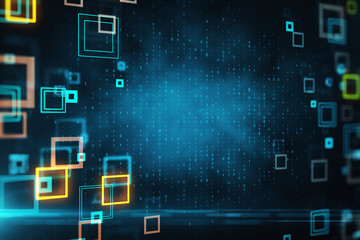 Fototapete - Blurry binary code wallpaper