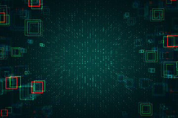 Fototapete - Blurry binary code backdrop