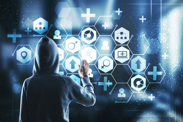 Poster - Medicine and data theft concept