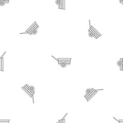 Poster - Wood wheelbarrow pattern seamless vector repeat geometric for any web design