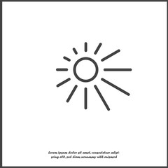Wall Mural - Sun Vector Icon. A symbol of the sky, good weather on white isolated background.