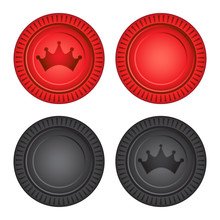 Checkers Board Game Pieces Vector Illustration Icon Symbol Graphic