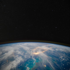 Wall Mural - florida at night with stars above. elements of this image furnished by nasa.