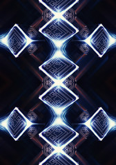 Canvas Print - Unique computer generated artistic futuristic abstract energetic fractal patterns artwork background