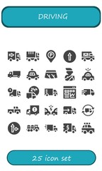 Wall Mural - driving icon set