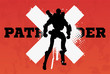Apex legends, Pathfinder character, battle royale concept, vector illustration in grunge style. Apex legends, character Pathfinder ( robot)