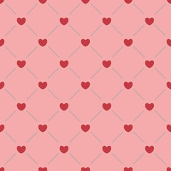 Wall Mural - Pink hearts seamless pattern